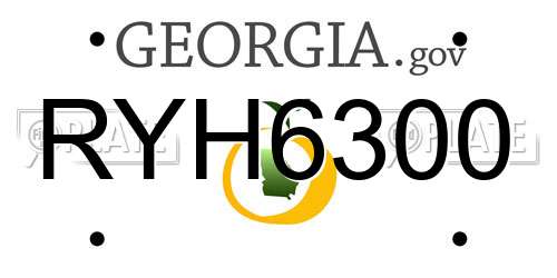 RYH6300 Georgia License Plate
