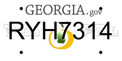 RYH7314 Georgia License Plate