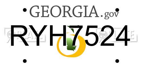 RYH7524 Georgia License Plate