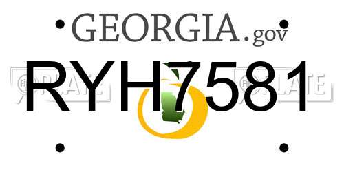 RYH7581 Georgia License Plate