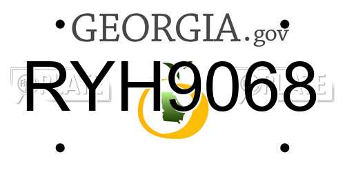 RYH9068 Georgia License Plate
