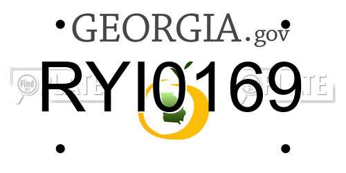RYI0169 Georgia License Plate