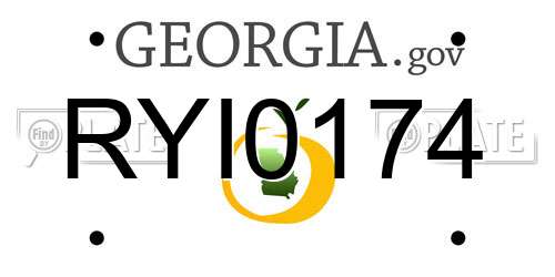 RYI0174 Georgia License Plate