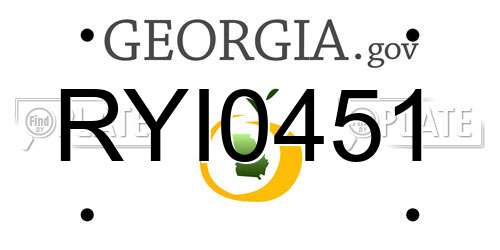 RYI0451 Georgia License Plate