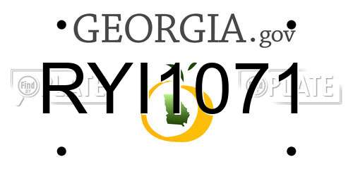 RYI1071 Georgia License Plate