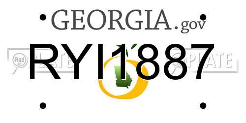 RYI1887 Georgia License Plate