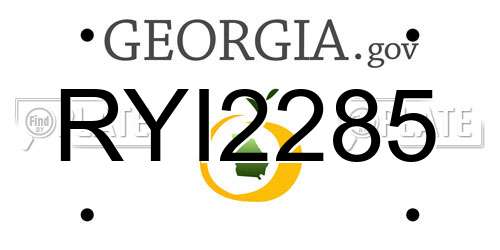 RYI2285 Georgia License Plate