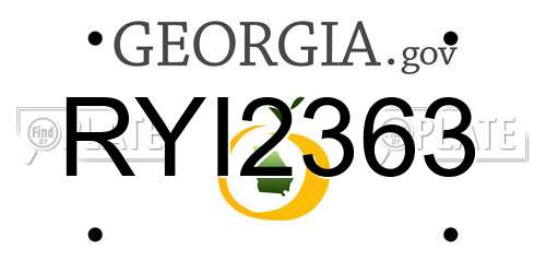 RYI2363 Georgia License Plate