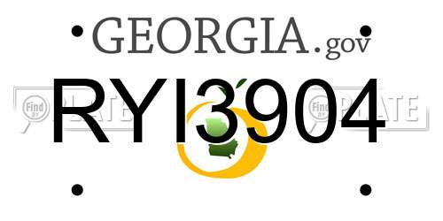 RYI3904 Georgia License Plate