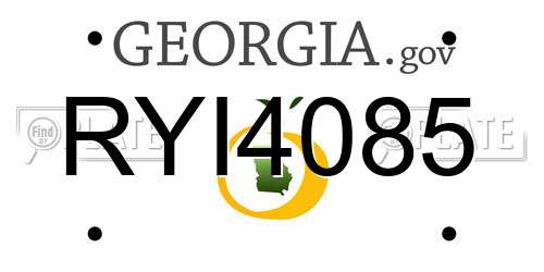 RYI4085 Georgia License Plate