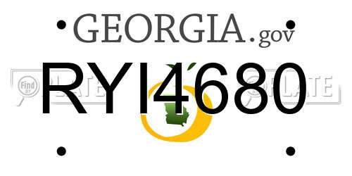 RYI4680 Georgia License Plate