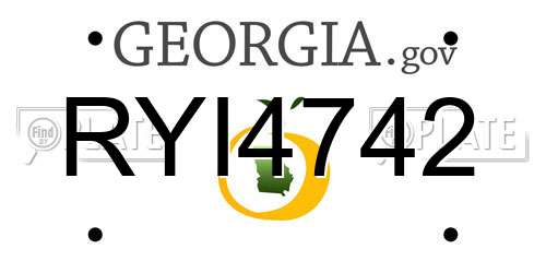 RYI4742 Georgia License Plate