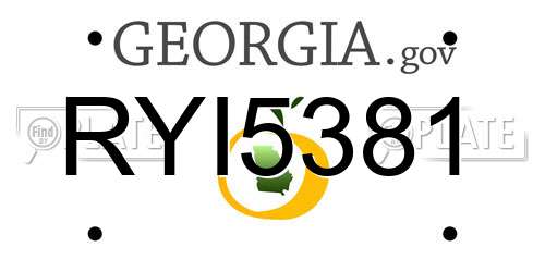 RYI5381 Georgia License Plate
