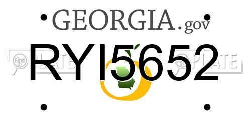 RYI5652 Georgia License Plate