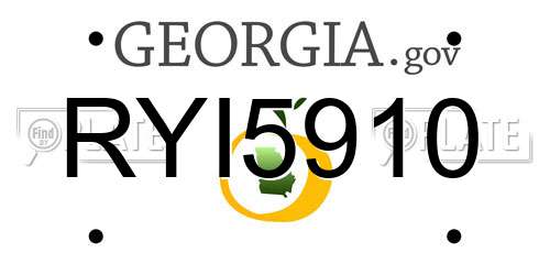 RYI5910 Georgia License Plate