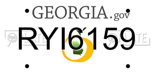 RYI6159 Georgia License Plate