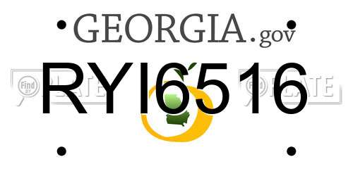 RYI6516 Georgia License Plate