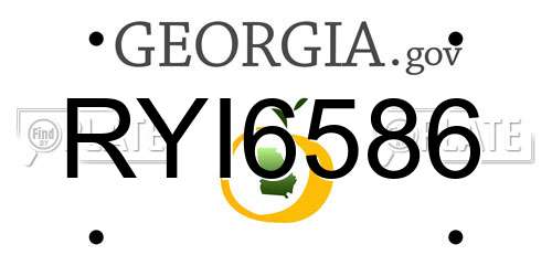 RYI6586 Georgia License Plate
