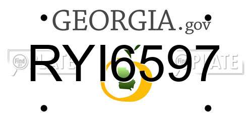 RYI6597 Georgia License Plate