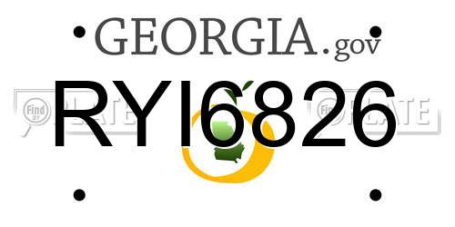 RYI6826 Georgia License Plate