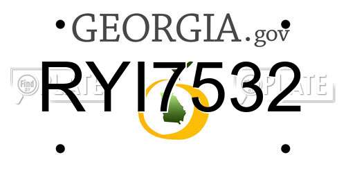 RYI7532 Georgia License Plate