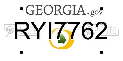 RYI7762 Georgia License Plate