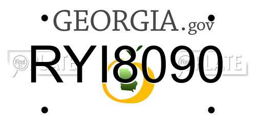 RYI8090 Georgia License Plate