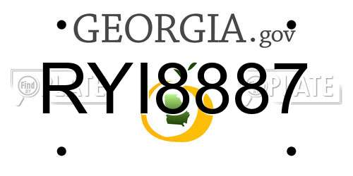 RYI8887 Georgia License Plate