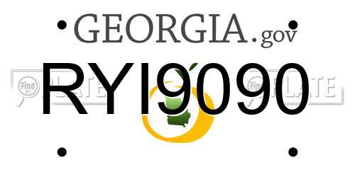 RYI9090 Georgia License Plate