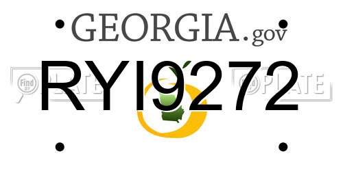 RYI9272 Georgia License Plate