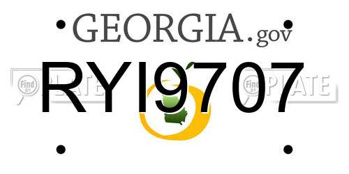 RYI9707 Georgia License Plate