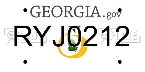 RYJ0212 Georgia License Plate
