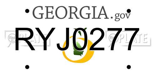RYJ0277 Georgia License Plate