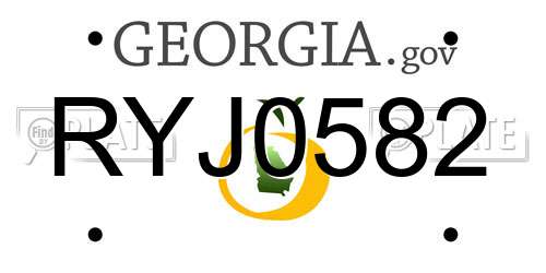 RYJ0582 Georgia License Plate