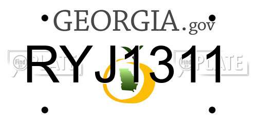 RYJ1311 Georgia License Plate