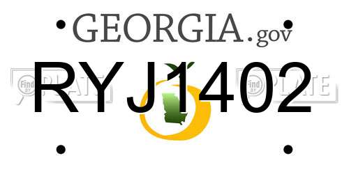 RYJ1402 Georgia License Plate