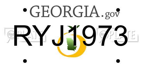 RYJ1973 Georgia License Plate