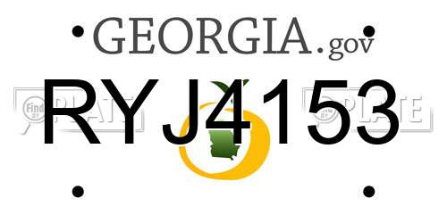 RYJ4153 Georgia License Plate