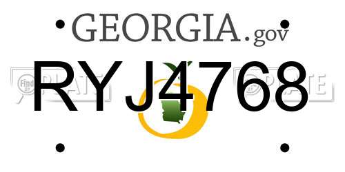 RYJ4768 Georgia License Plate