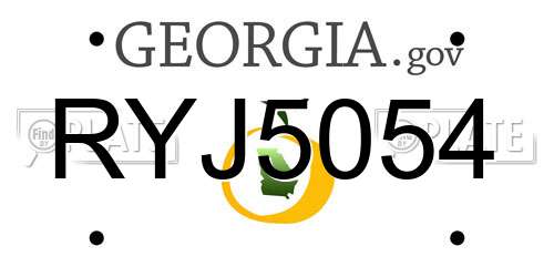 RYJ5054 Georgia License Plate
