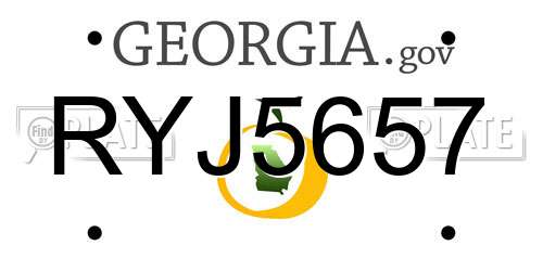 RYJ5657 Georgia License Plate