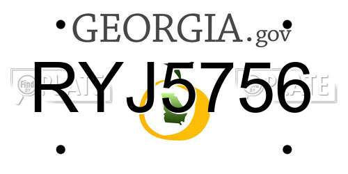 RYJ5756 Georgia License Plate