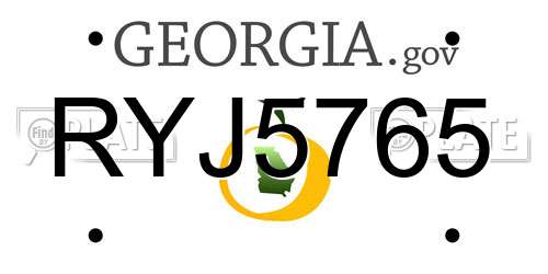RYJ5765 Georgia License Plate