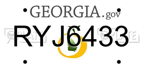 RYJ6433 Georgia License Plate