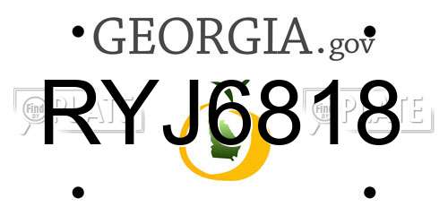 RYJ6818 Georgia License Plate