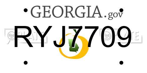 RYJ7709 Georgia License Plate