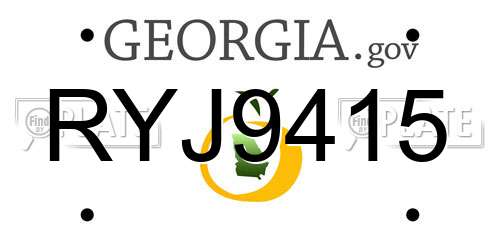 RYJ9415 Georgia License Plate