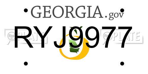 RYJ9977 Georgia License Plate