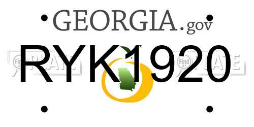 RYK1920 Georgia License Plate