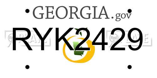 RYK2429 Georgia License Plate